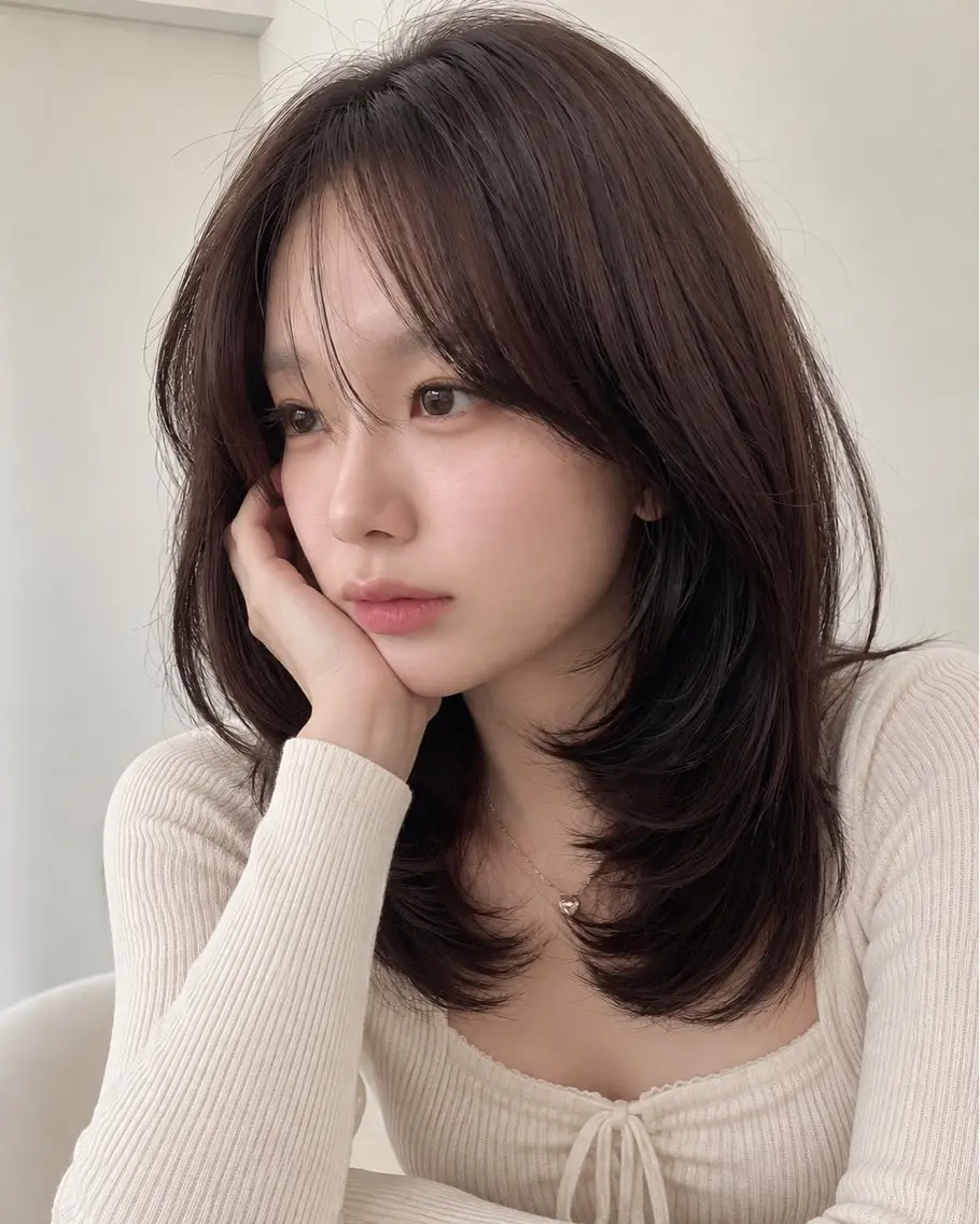 ミディアム カラー カット ヘアカラー トリートメント 🦋韓国レイヤー 艶髪矯正🦋凛太郎のヘアスタイル