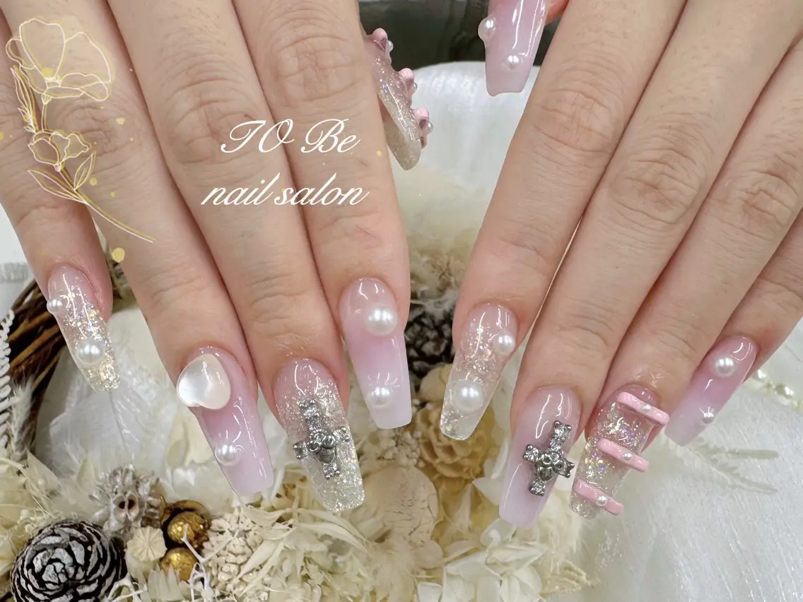 ロング ハンドネイル Nail Salon To Be珈月のネイルデザイン