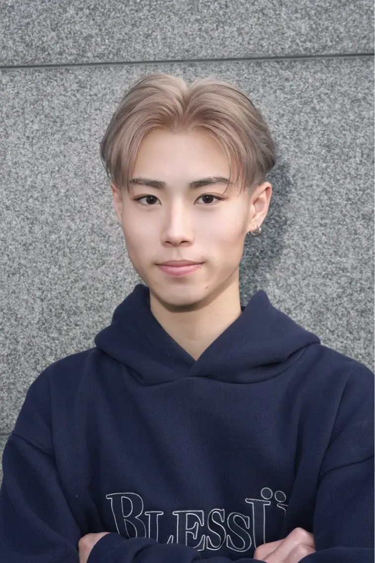カラー メンズ ベージュカラー ミルクティーベージュ カット ヘアカラー 湖城 恵吾のヘアスタイル