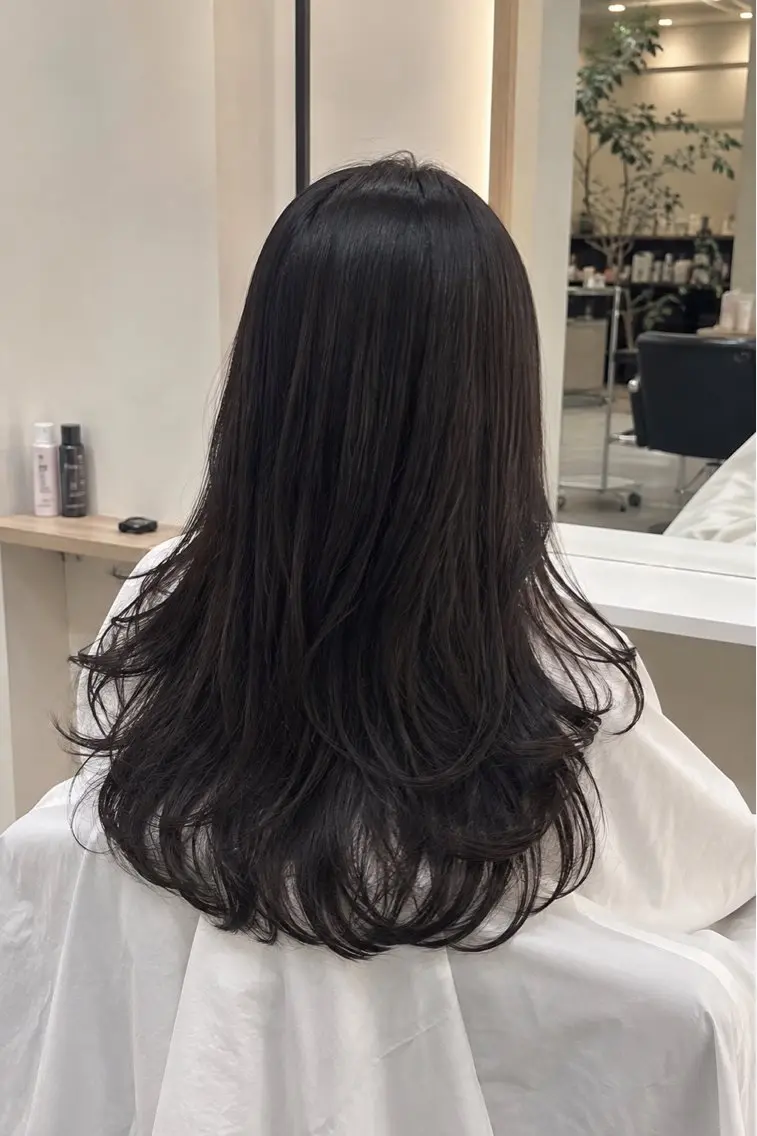 ロング カラー 韓国風ヘア ヘアカラー 中村萌百奈 透明感カラー/韓国系のヘアスタイル
