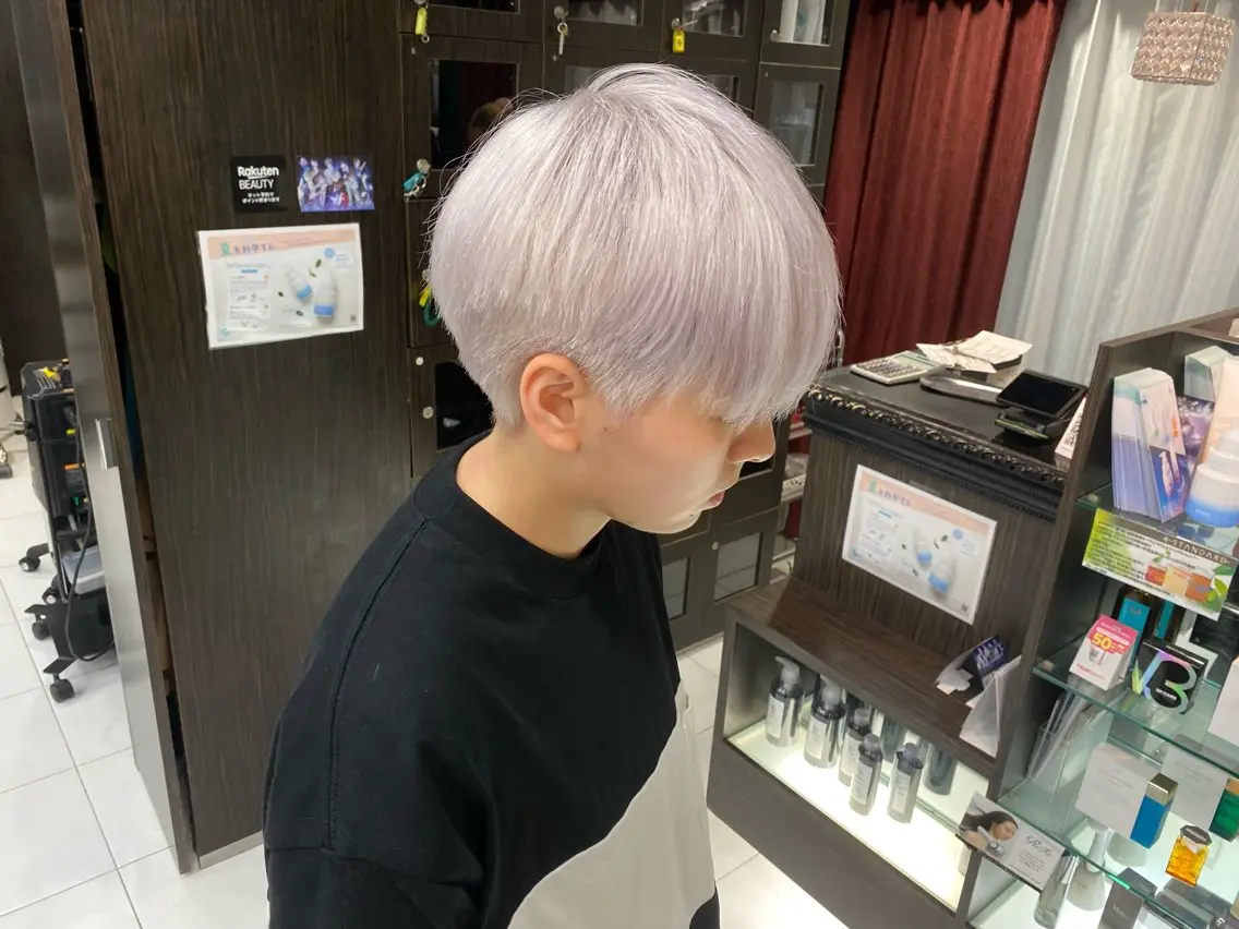 ショート カラー ヘアカラー トリートメント グレージュ達人/赤み 消し/ブリーチ/岩崎のヘアスタイル