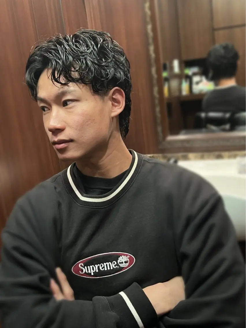 ミディアム パーマ ミディアムパーマ 千葉 翔太のヘアスタイル