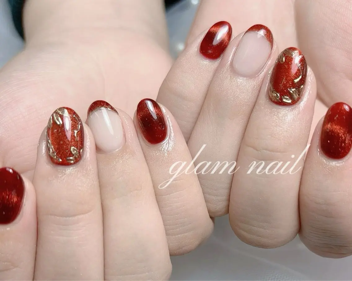 ネイル ハンドネイル エツメ💅 長さだし🎀デザインのネイルデザイン