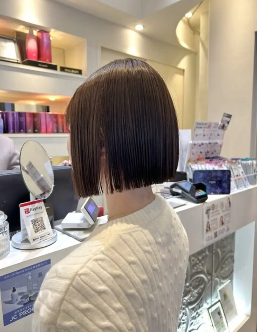 ✨ダメージ軽減透明感カラー（イルミナカラー）＋ツヤ感トリートメント🫒⚠️ブリーチ毛の方はお断りさせていただいておりますの写真
