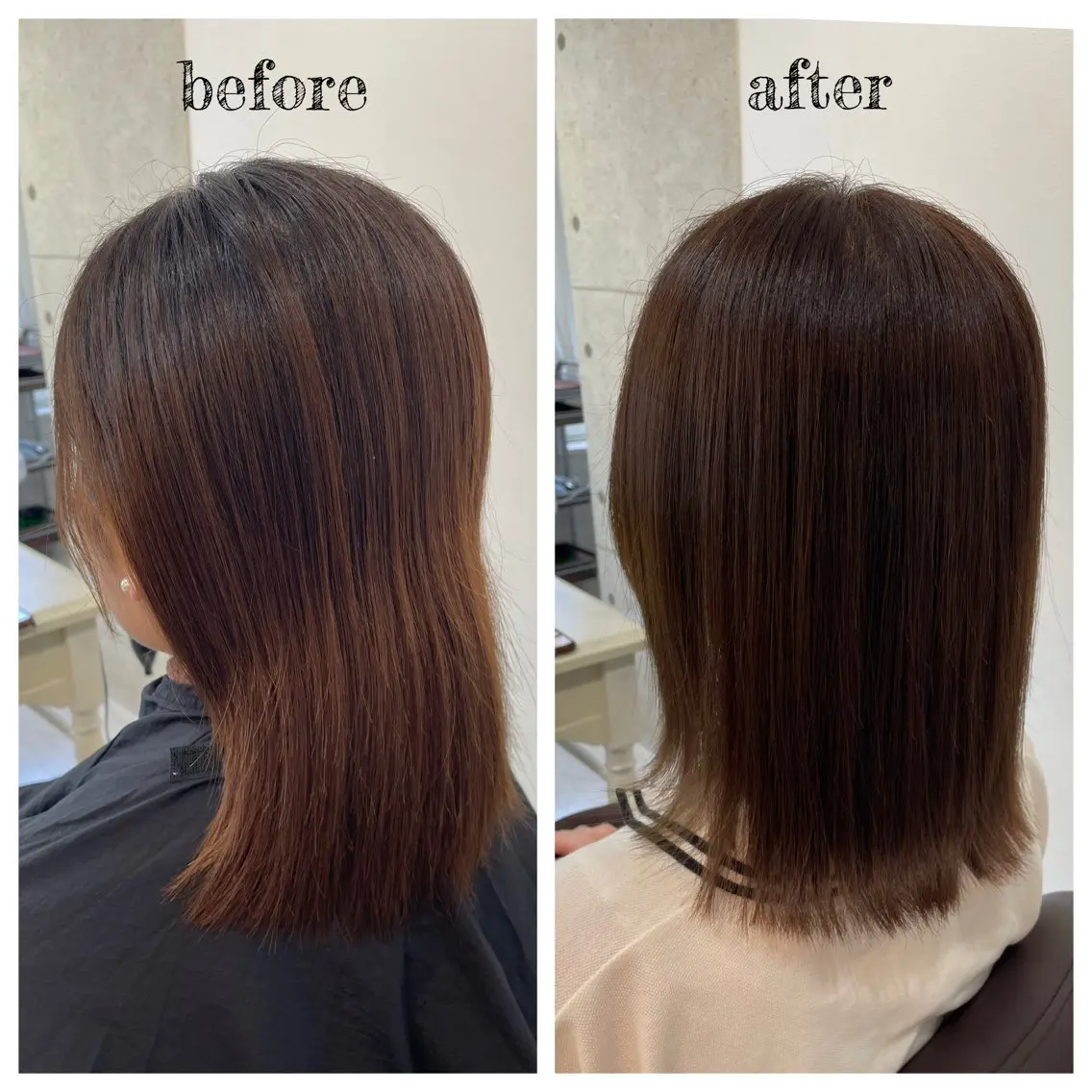 ミディアム カラー ベージュカラー ヘアカラー トリートメント PutiLuca 浅川のヘアスタイル