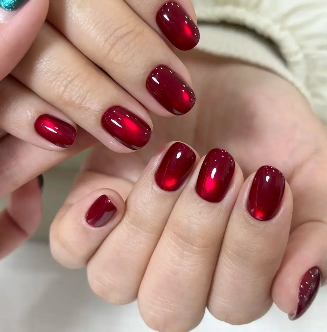 ネイル アートネイル オーロラネイル チークネイル フレンチネイル ガラスフレンチ ハンドネイル 🎀🎀YooLi Nail Salonのネイルデザイン