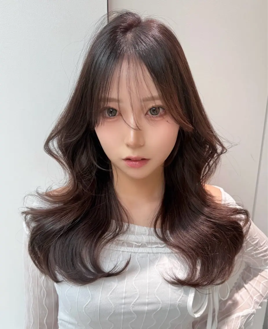 セミロング カット ヘアカラー 🤍naomi/ 韓国レイヤー🤍のヘアスタイル