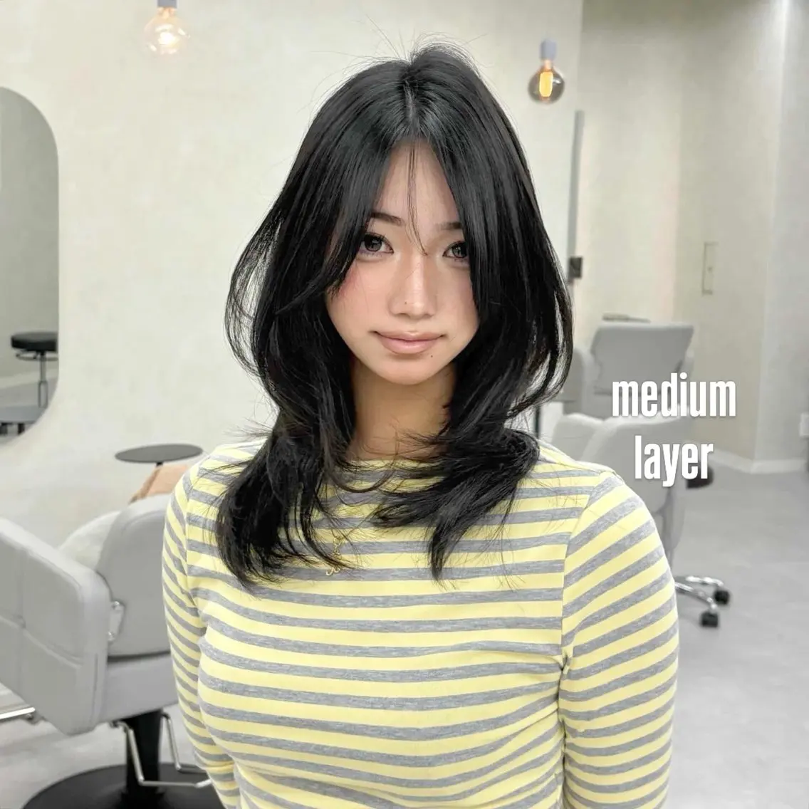 ミディアム カット 韓国レイヤー/ハッシ ュカット🖤アイナのヘアスタイル