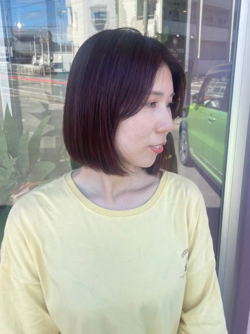 ミディアム カラー アッシュ 黒髪 ブリーチ ブルーカラー ブルーブラック 🌿寄り添い型美容師 🌿yuiのヘアスタイル