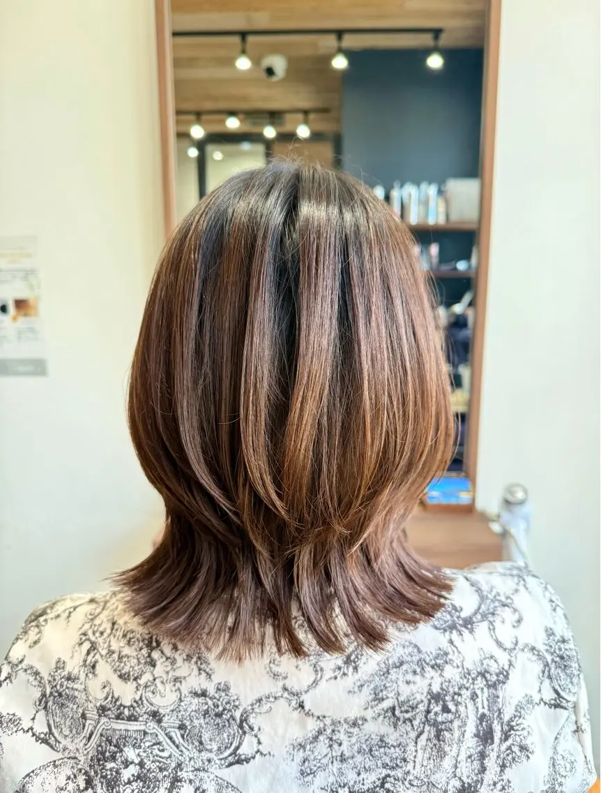 ミディアム カット トリートメント 🌺海外レイヤー /艶髪🌺舟橋瑞稀のヘアスタイル