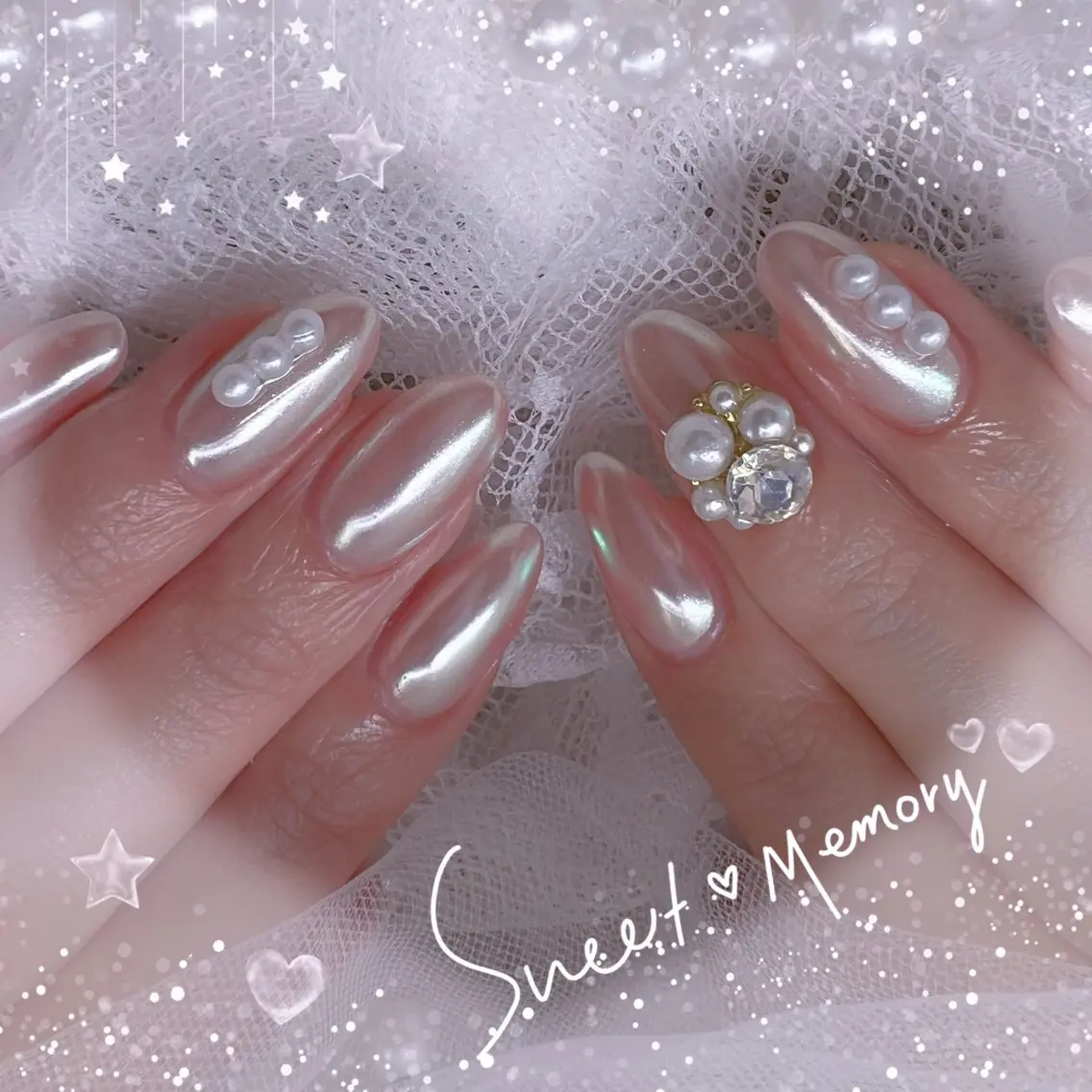 ネイル チークネイル フレンチネイル ガーリー ガラスフレンチ グラデーション ハンドネイル Chill Nailsalonのネイルデザイン