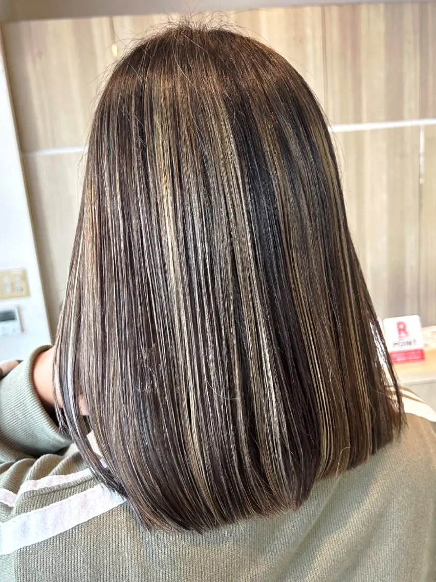 ミディアム カラー ベージュカラー ハイライトカラー ハイライト ❤️千葉県代表❤️ 店長❤️柿本翔一朗のヘアスタイル