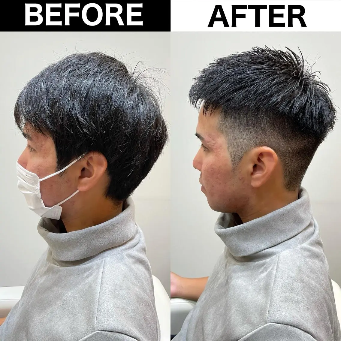 メンズ ビジネス メンズ就活ヘア メンズパーマ ツーブロック 刈り上げ Soleria 田中慎一のヘアスタイル