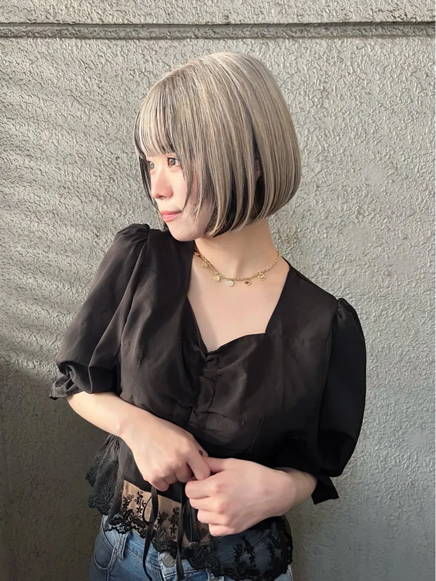 ショート ボブレイヤー ミストバング ボブ レイヤーカット カット ヘアカラー トリートメント インナーカラー🦔 🐾KEISUKEのヘアスタイル