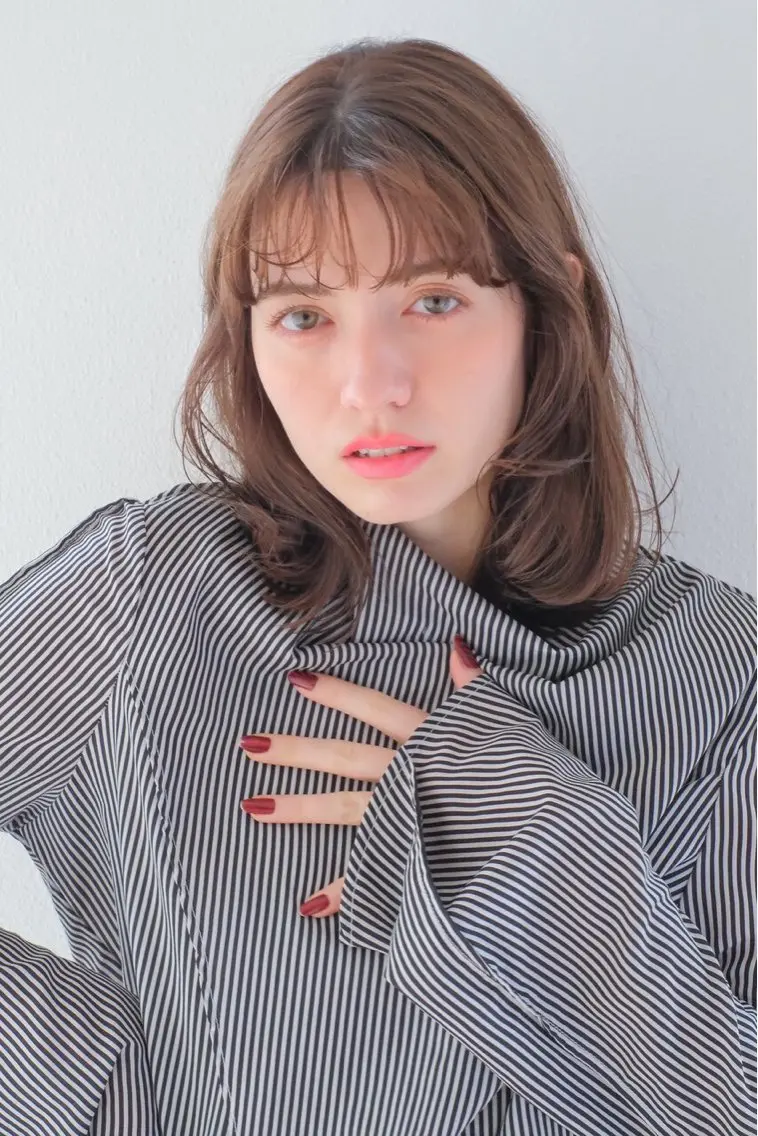ミディアム カット ヘアカラー トリートメント ヘッドスパ ヘアセット 顔まわりカット/縮毛 /赤み消し/じょうのヘアスタイル