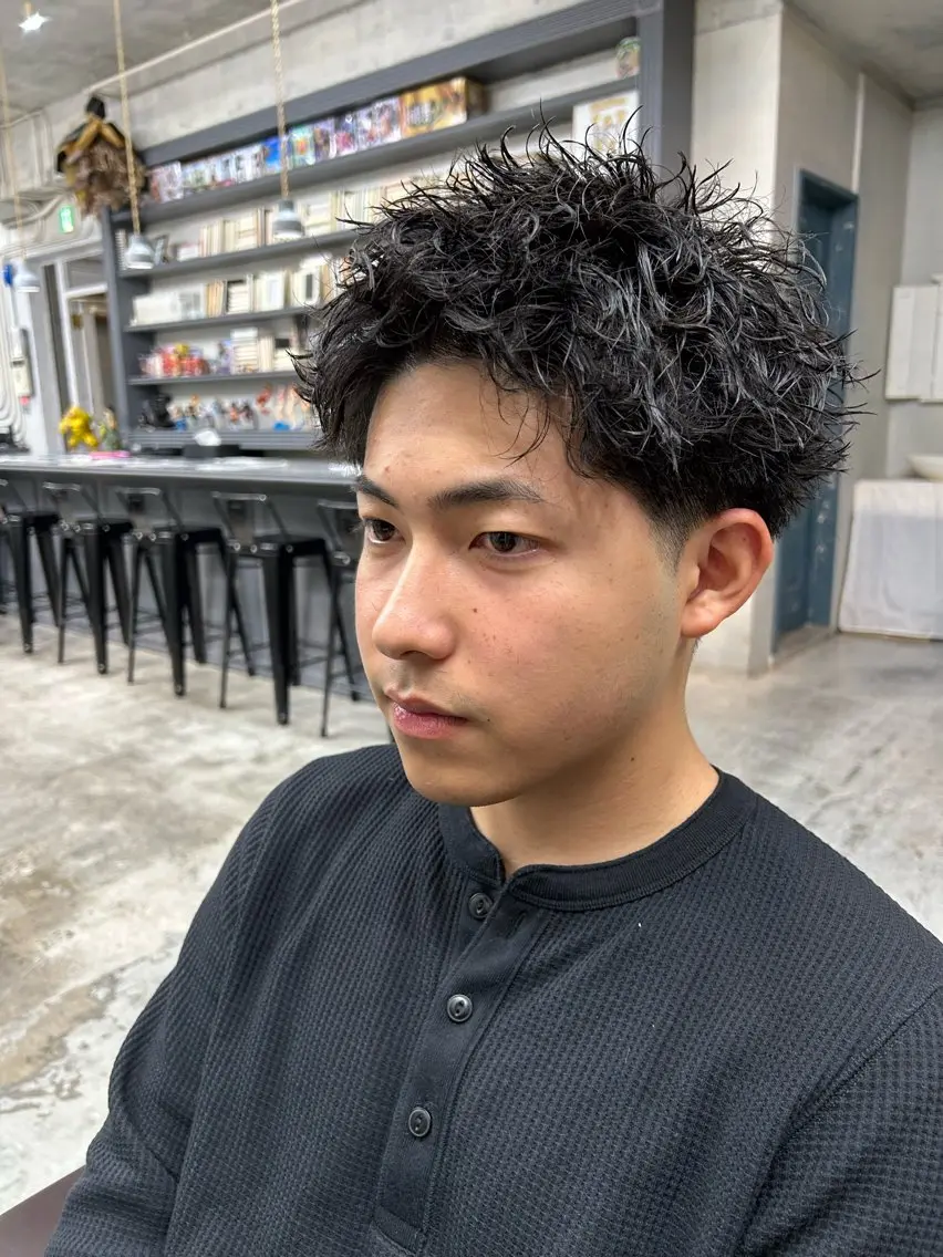 ショート パーマ メンズ カット パーマ トリートメント ヘアセット HANGOUT/だん 短髪指名No.1のヘアスタイル