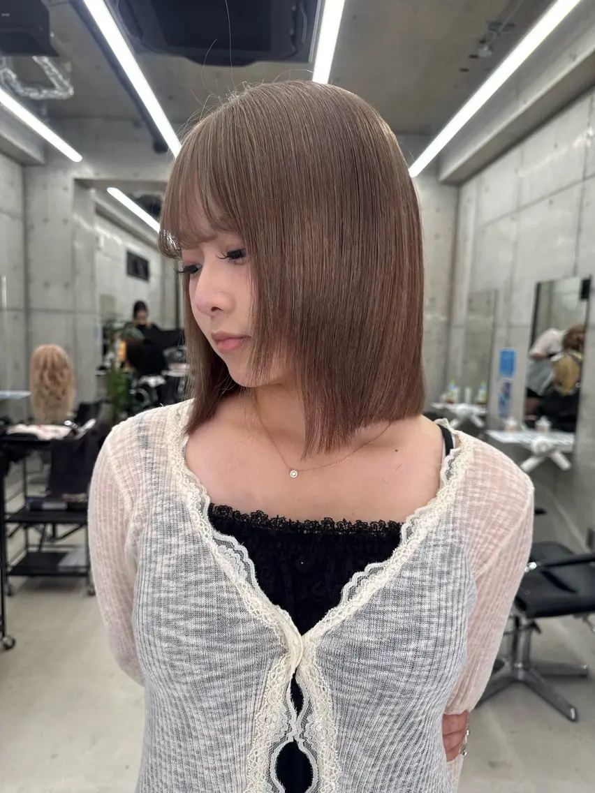 カラー ヘアカラー トリートメント Asami/名古屋/ ハイトーン/デザインのヘアスタイル