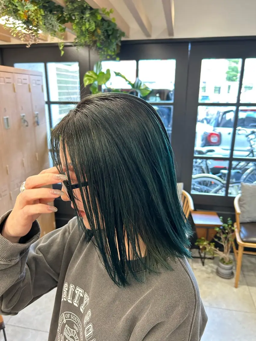 ミディアム カラー ヘアカラー 透明感カラー レイヤー/むつきのヘアスタイル