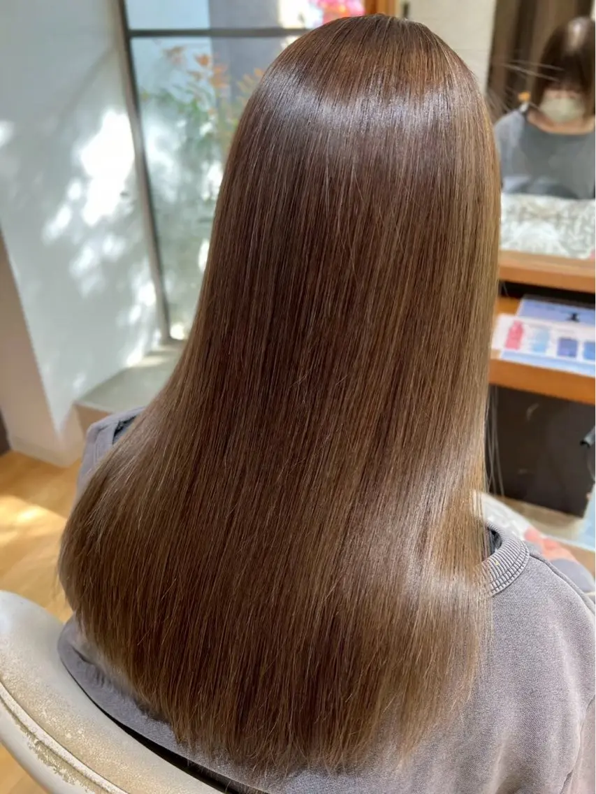 ロング カット ヘアカラー トリートメント 中農 有梨恵のヘアスタイル