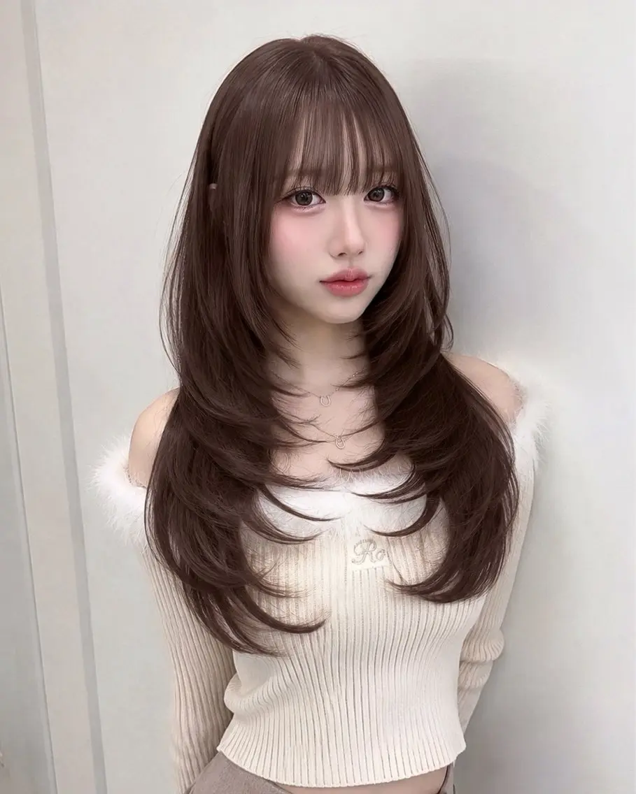 ロング カラー カット ヘアカラー トリートメント Ryoichi⛓️ 韓国ヘア/ハイトーンのヘアスタイル
