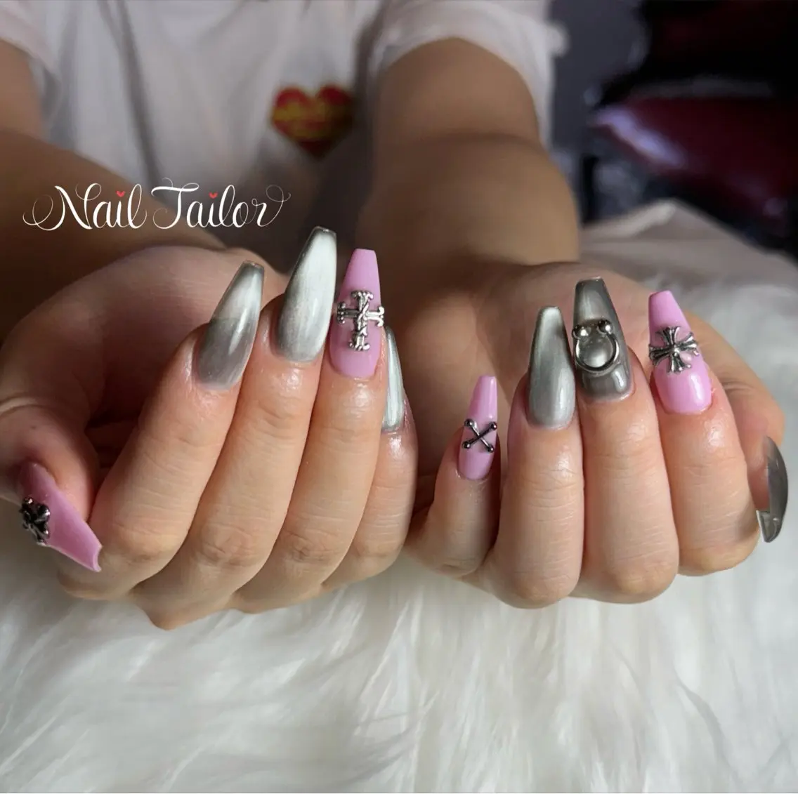 ネイル 長さ出し マグネットネイル ワンカラーネイル ピンク スカルプネイル NailTailor ネイルテイラーのネイルデザイン