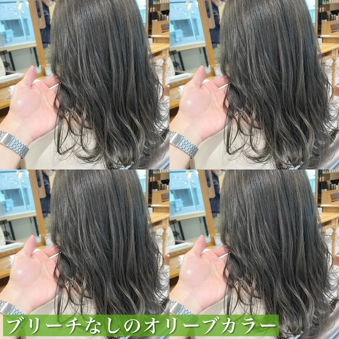 セミロング カラー ショートボブ セミロングパーマ アクアカラー アッシュ アッシュグレー navile原宿 yumaのヘアスタイル