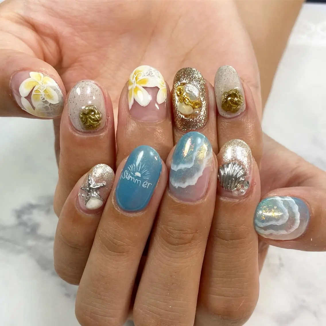 ネイル 夏ネイル mellow mのネイルデザイン