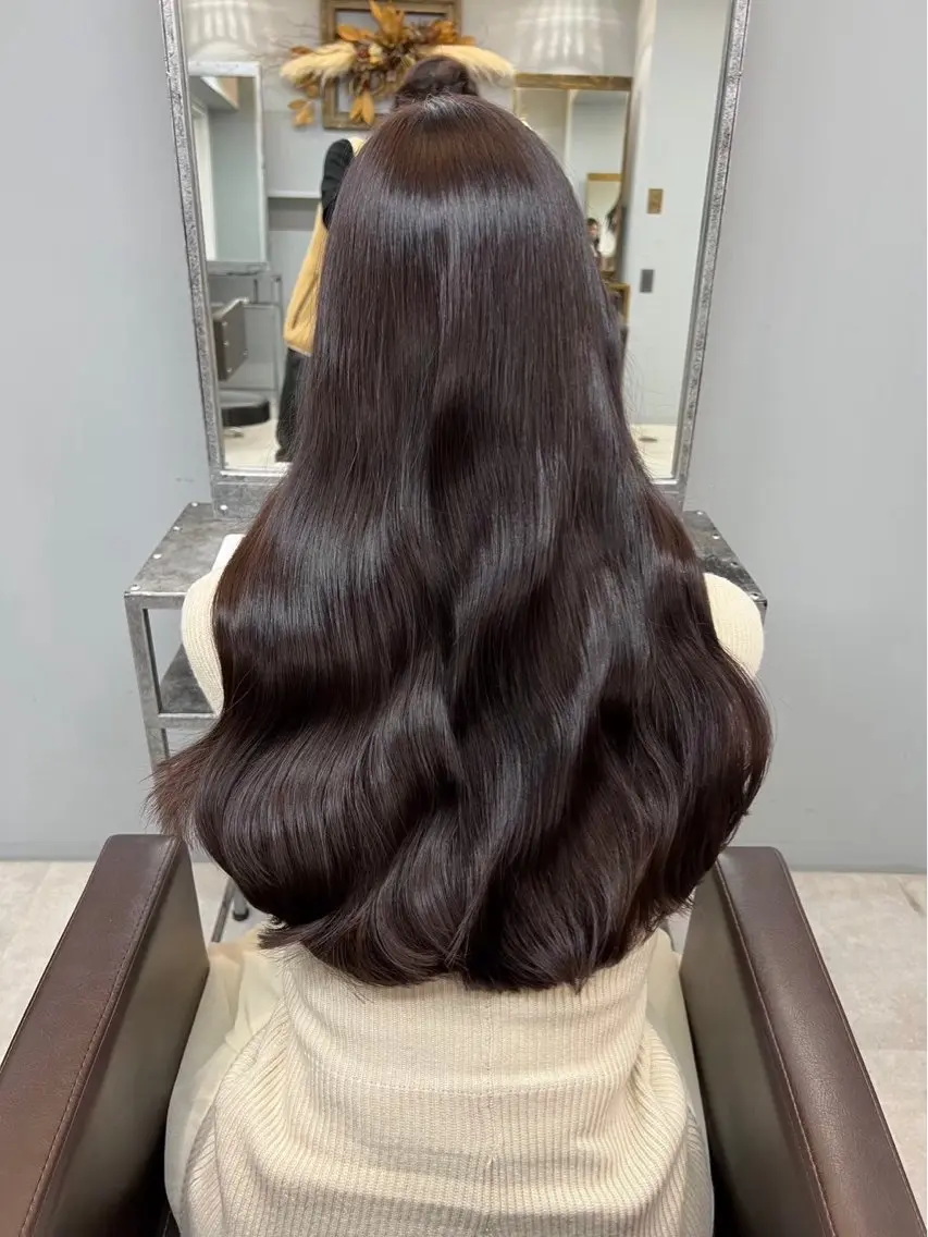 セミロング カット ヘアカラー 佐藤 菜穂のヘアスタイル