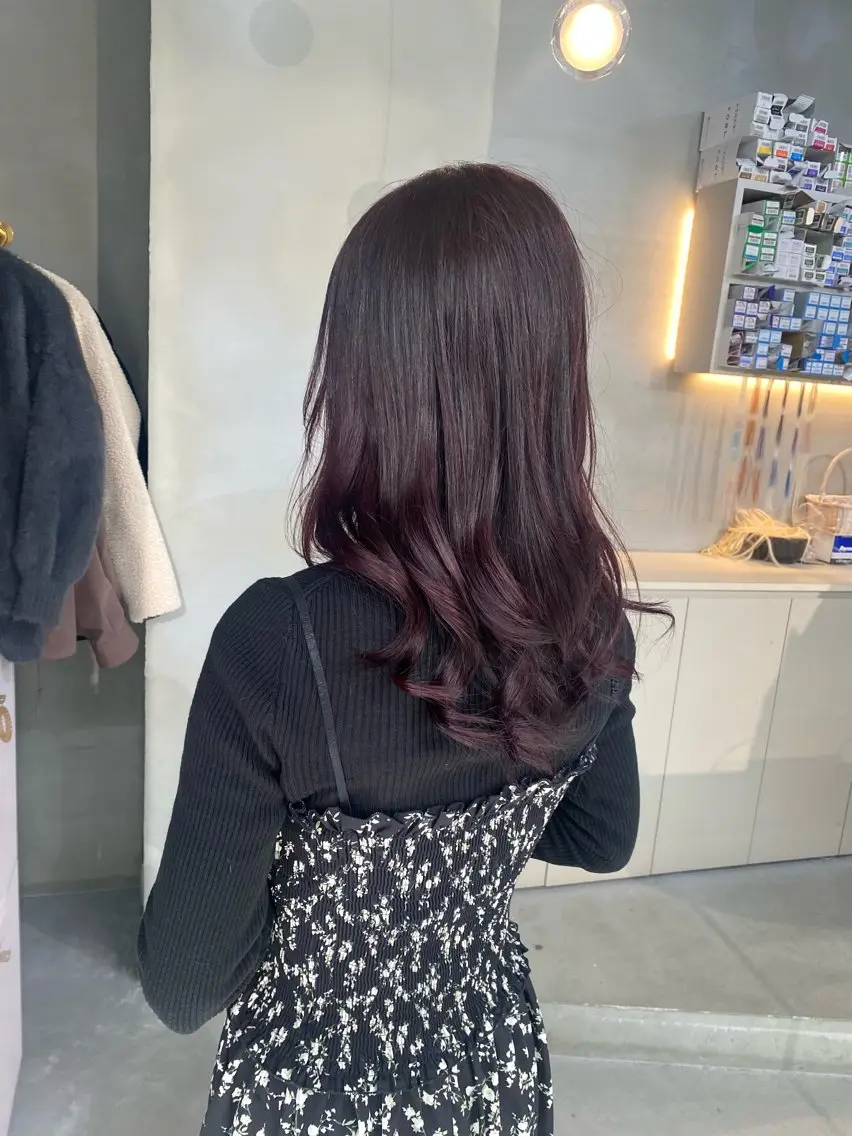 セミロング カラー ヘアカラー トリートメント 前橋 姫奈のヘアスタイル