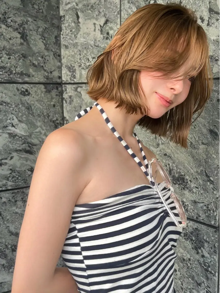 ショート カラー ミント カット ヘアカラー 小顔ボブ jilblanカホのヘアスタイル
