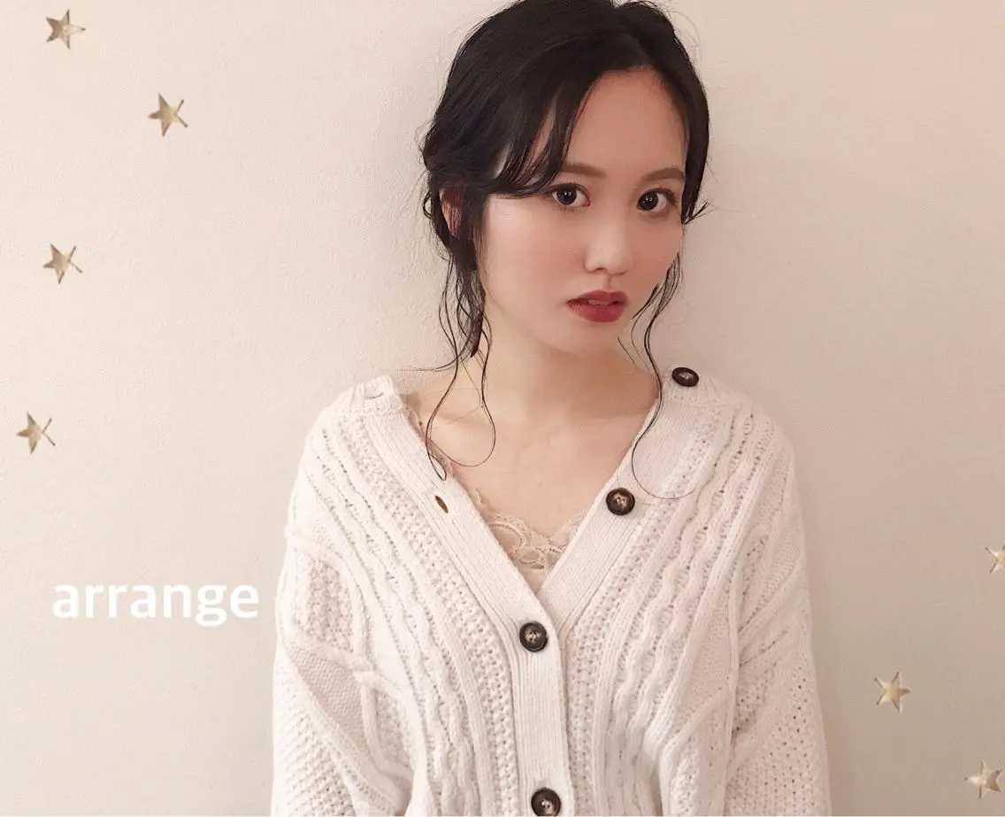 ミディアム ヘアアレンジ ヘアセット 市川 千夏のヘアスタイル