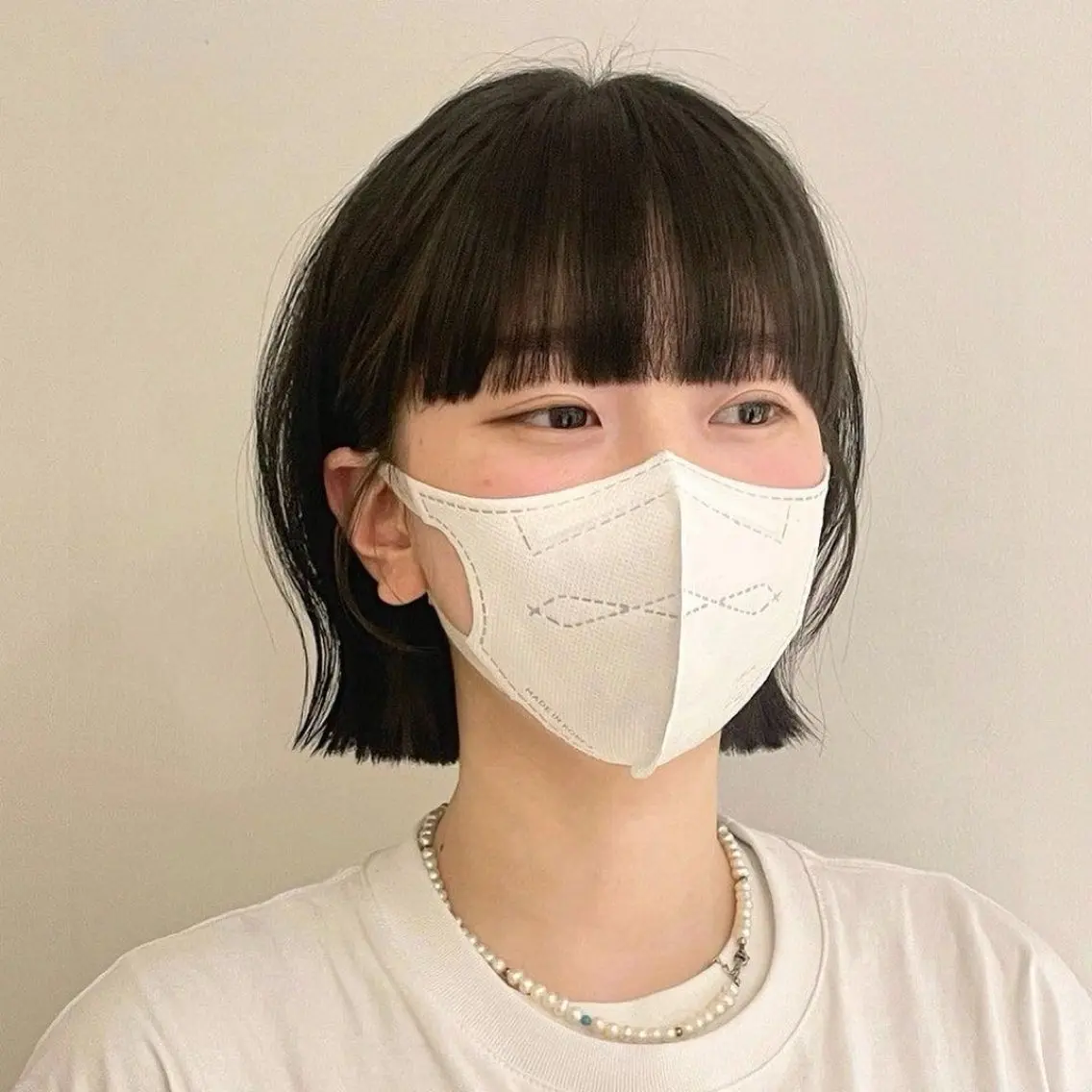 ショート カラー 🫧ミディアムカット 韓国透明感カラー🫧のヘアスタイル