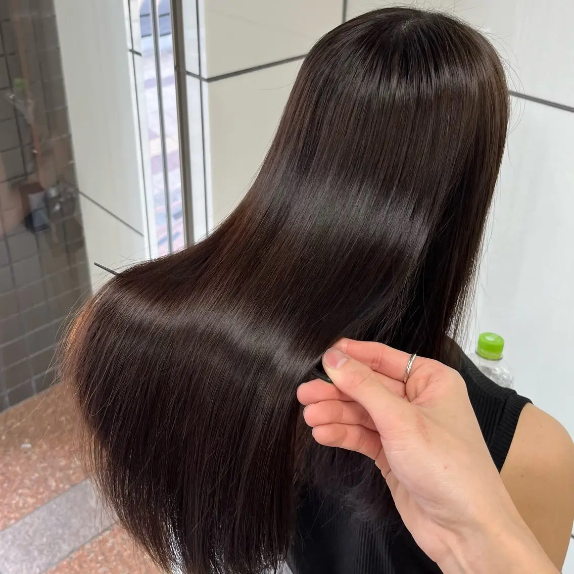 ロング カット 縮毛矯正 トリートメント 石原 悠貴のヘアスタイル