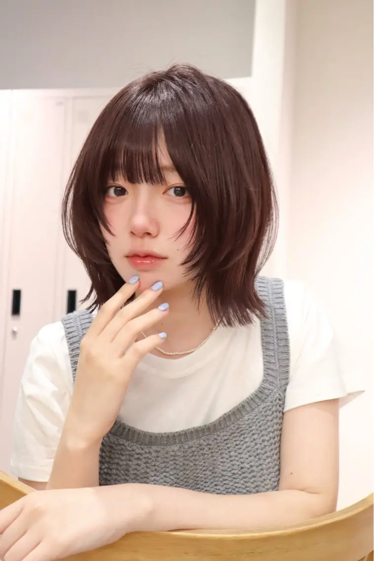 ショート ボブレイヤー ボブ 顔周りカット レイヤーカット rico/暖色カラー /レイヤーカットのヘアスタイル