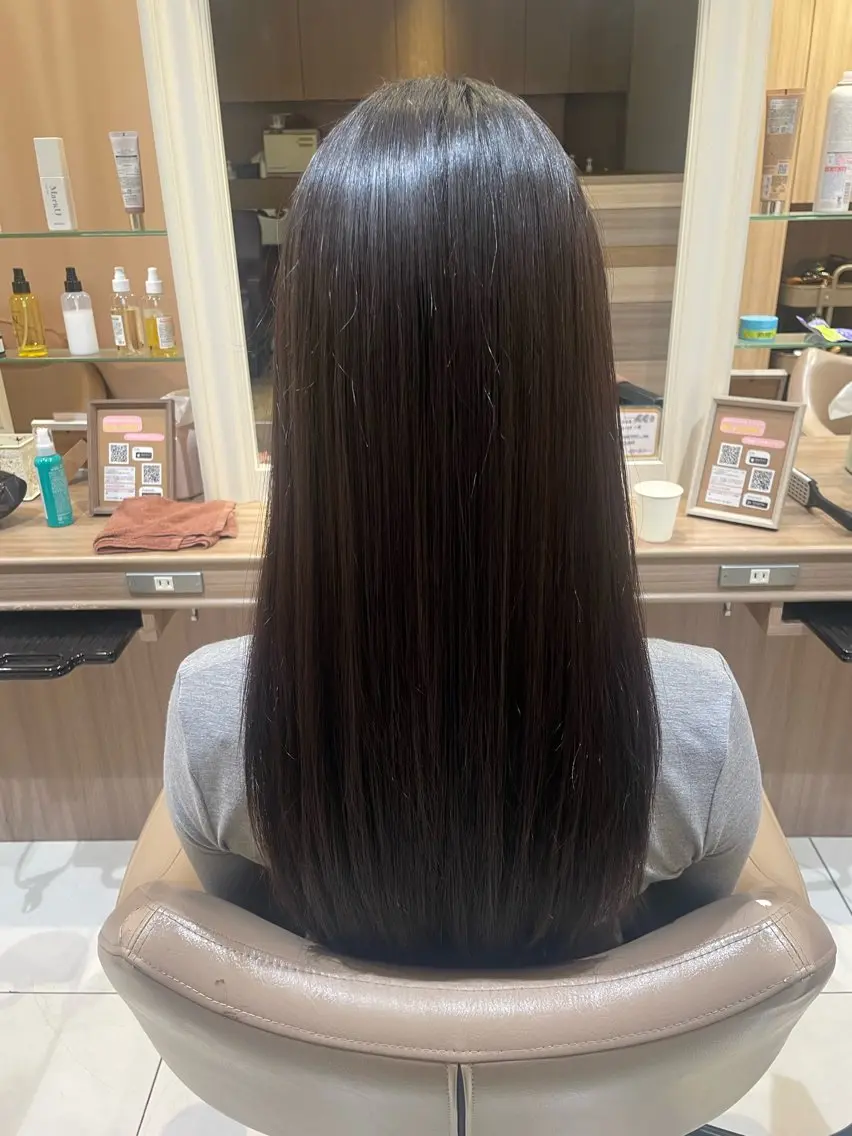 ロング パーマ 縮毛矯正 トリートメント 韓国ヘアメイク🎀/ 縮毛矯正✨山本媛香のヘアスタイル