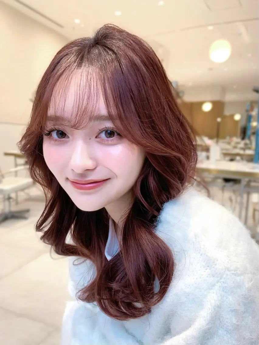 セミロング カラー ヘアカラー トリートメント ヘッドスパ ヘアセット 韓国ヘア/レイヤー/ 顔まわり/りょーとのヘアスタイル