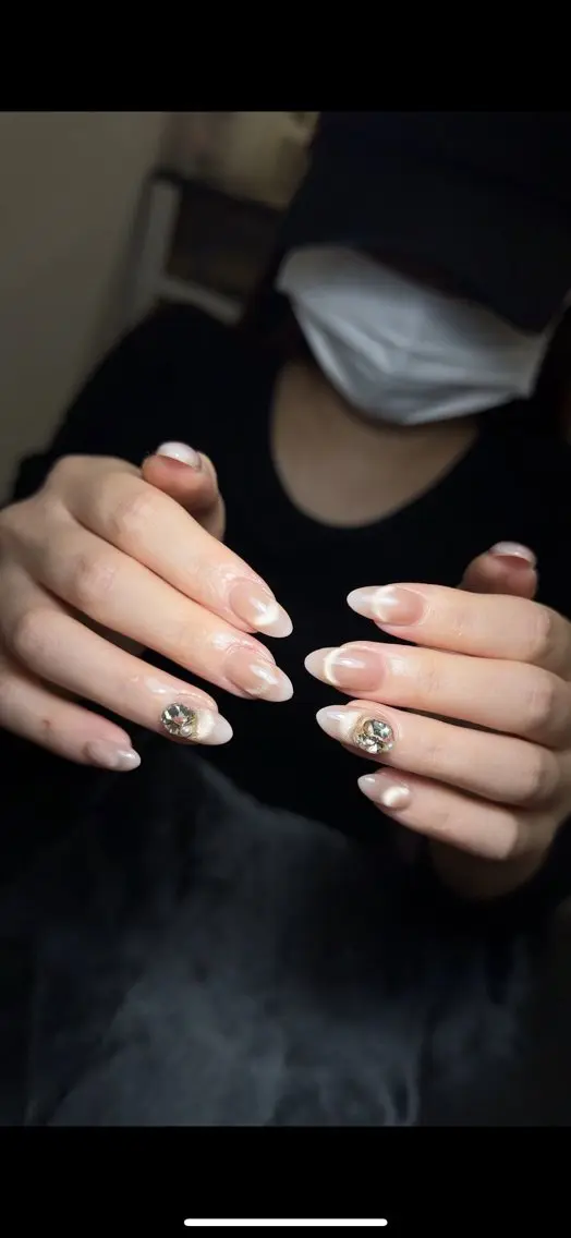 ネイル 韓国ネイル 持ち込み ニュアンスネイル ワンホンネイル ハンドネイル Mio Nailのネイルデザイン