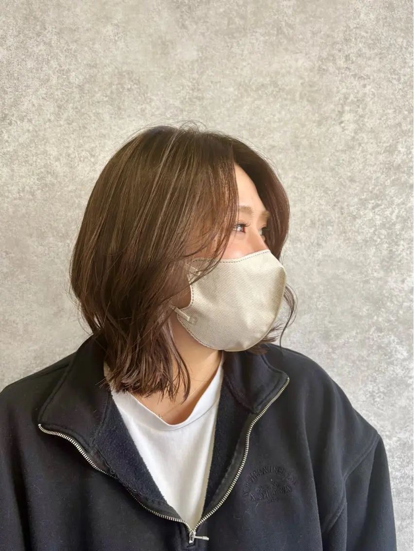 ミディアム カラー ベージュカラー 透明感カラー グレージュ ヘアカラー ナチュラル🪽透明感 艶カラー/吉塚樋口のヘアスタイル