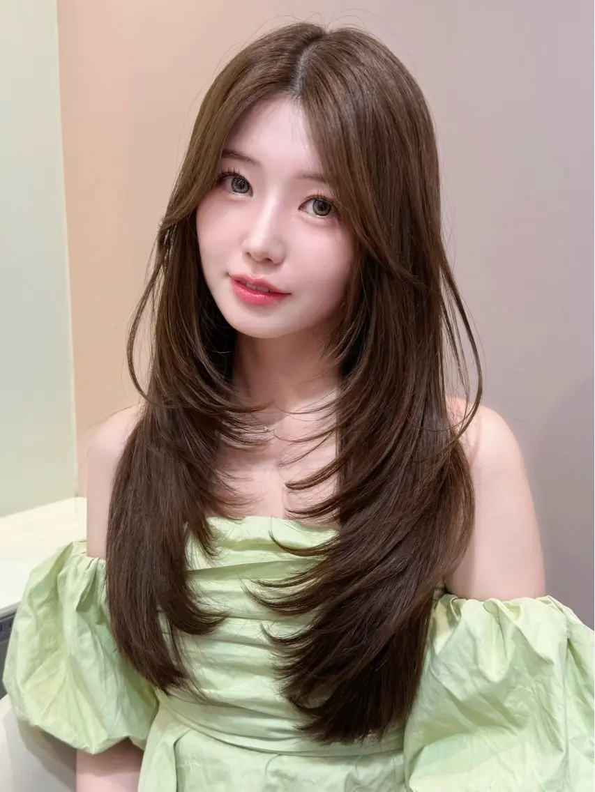 ロング カラー 大宮レイヤーカット ハッシュ　柏崎颯刀のヘアスタイル