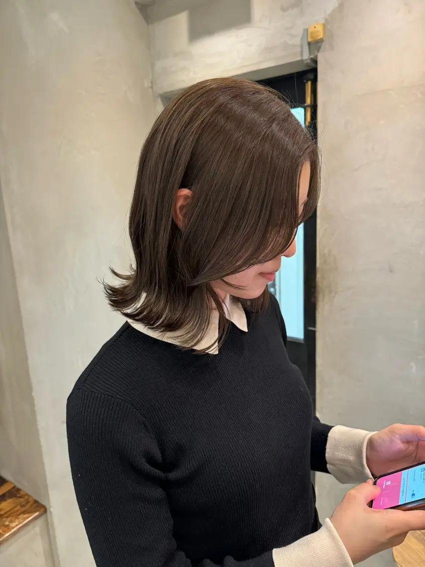 セミロング カット ヘアカラー トリートメント 新宿/顔周りカット +レイヤー=しずく♩のヘアスタイル