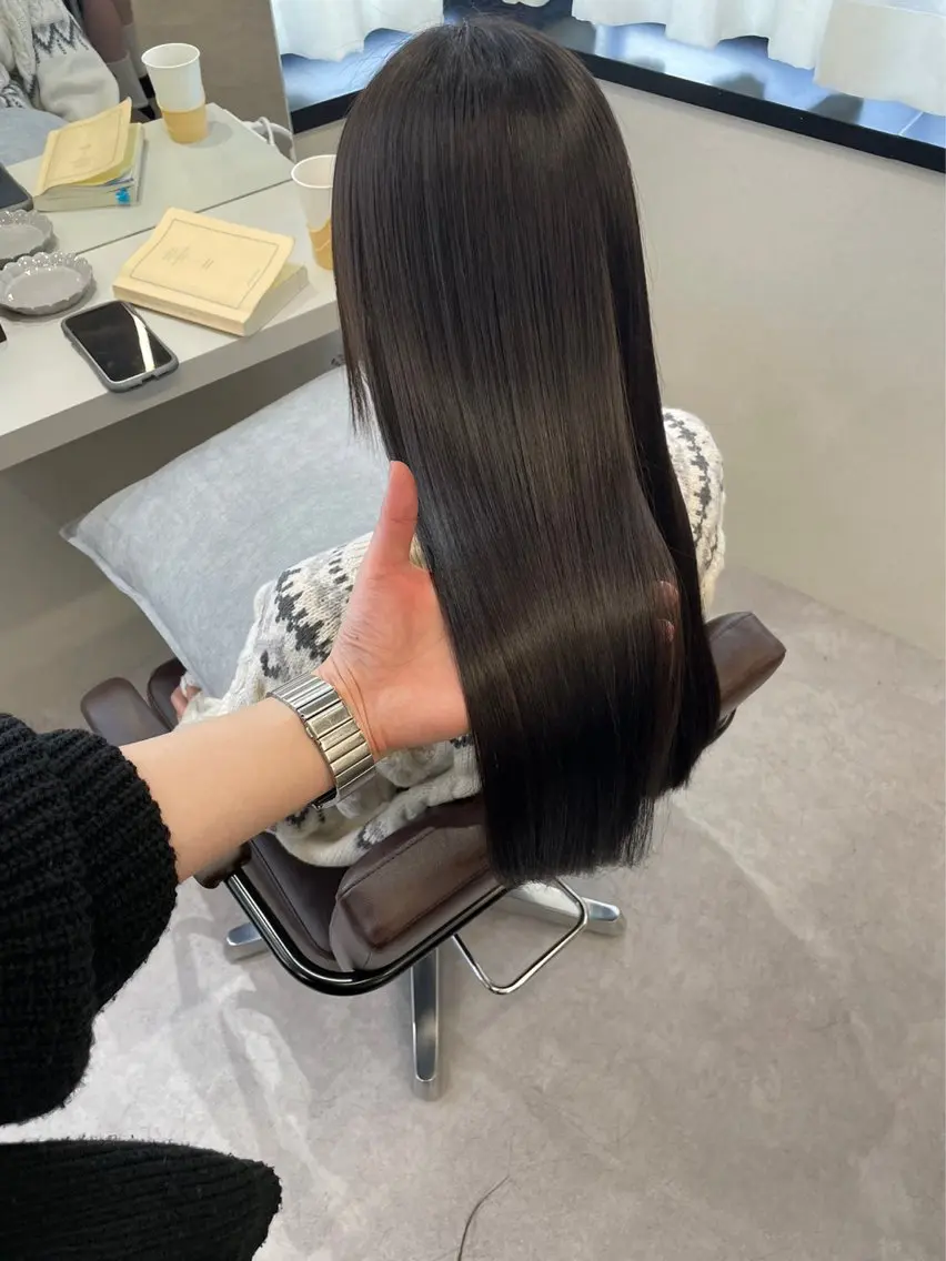 ロング 酸性ストレート 髪質改善×縮毛矯正 Core 片山健太のヘアスタイル