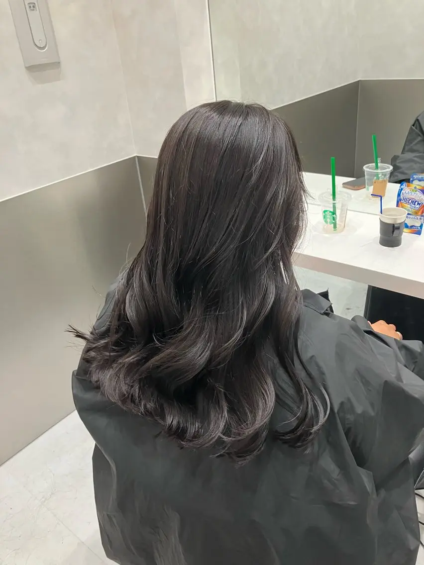ロング カラー カット ヘアカラー トリートメント 💖ブリーチなし透明 感💖ASAHIのヘアスタイル