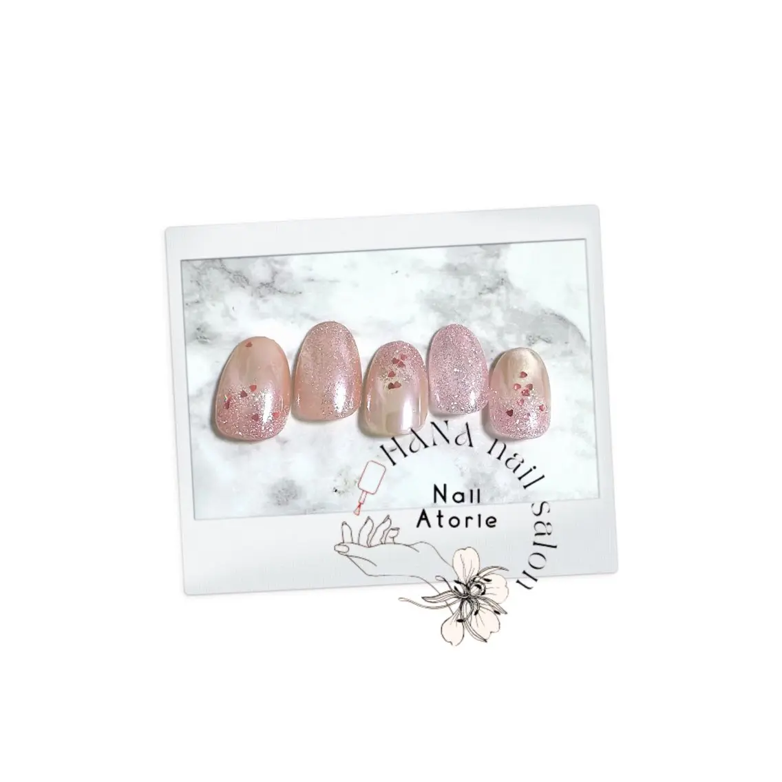ネイル マグネットネイル 春ネイル ハンドネイル HaNA 　nail salonのネイルデザイン