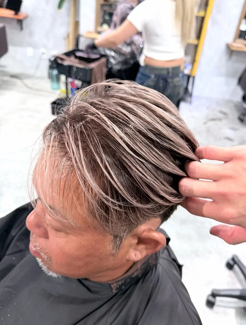 ショート カラー メンズ メンズバレイヤージュ バレイヤージュ レイヤーカット ヘアカラー C'LD Hair トモヤのヘアスタイル