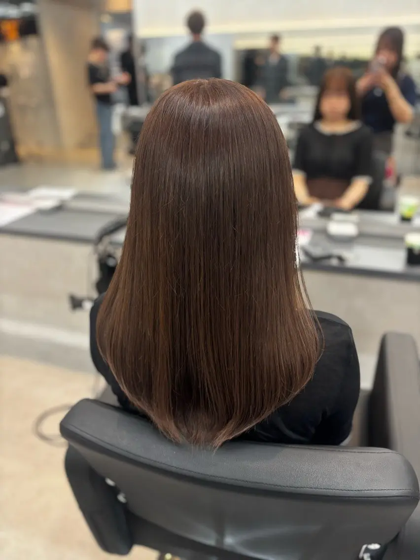 セミロング カラー ベージュカラー カット ヘアカラー 🤍チサト/仙台/ パーマ🪽‪🤍のヘアスタイル