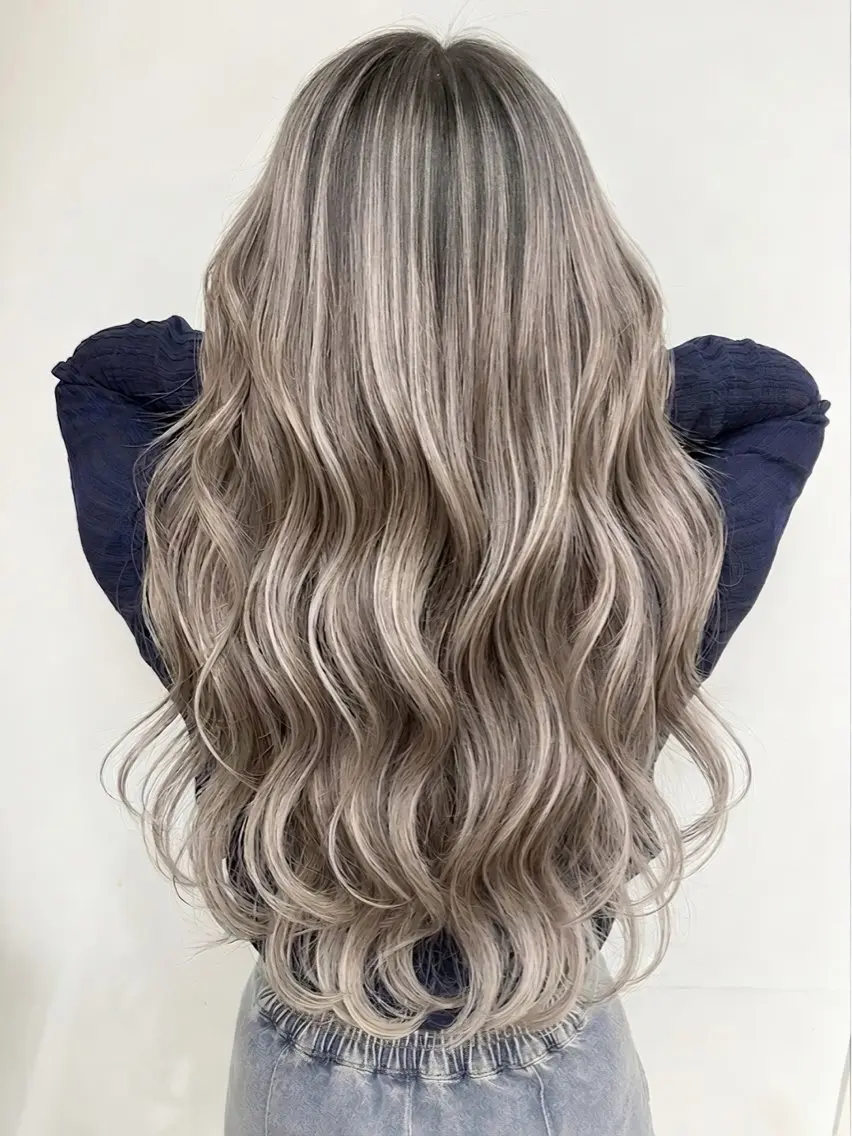 ロング カラー バレイヤージュ ブリーチ ケアブリーチ 透明感カラー グレージュ カット ヘアカラー トリートメント バレイヤージュ 藤沢 髪質改善 竹内ケンゴのヘアスタイル