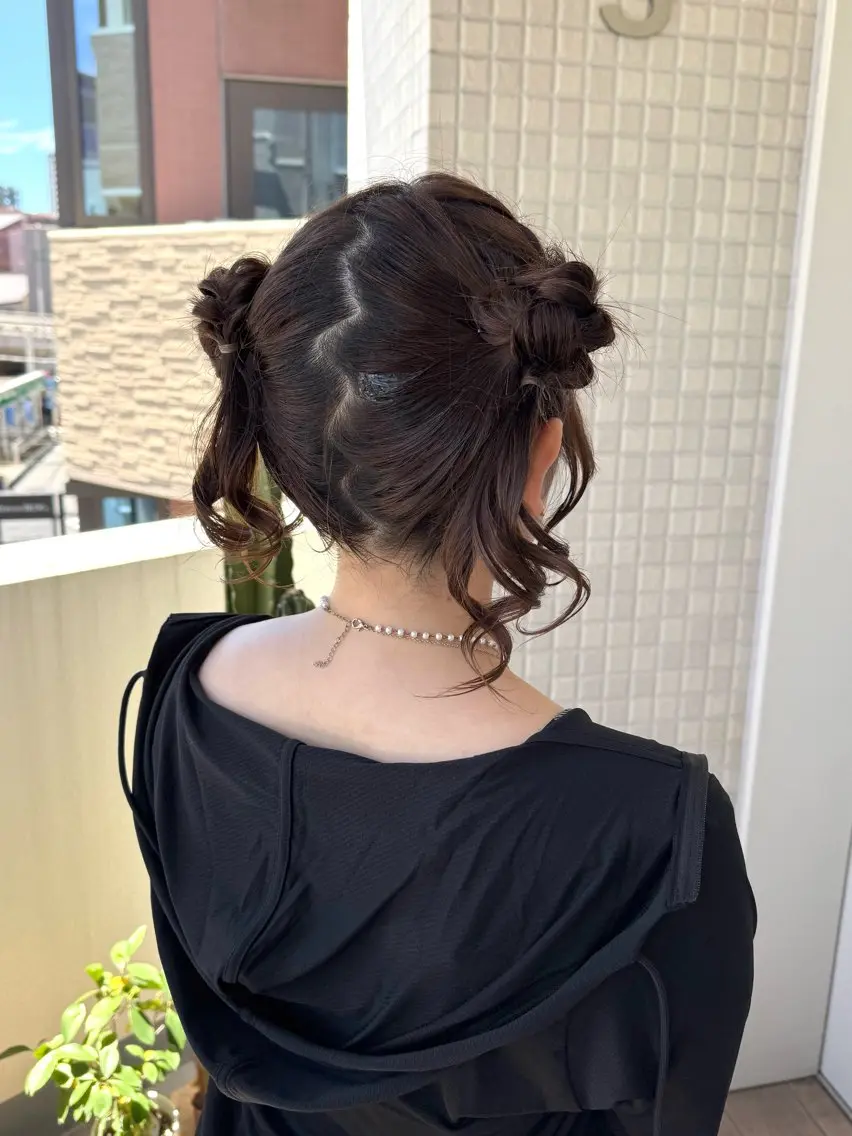 セミロング ヘアアレンジ ヘアセット 縮毛矯正/エクステ /艶カラー/ヘアメのヘアスタイル