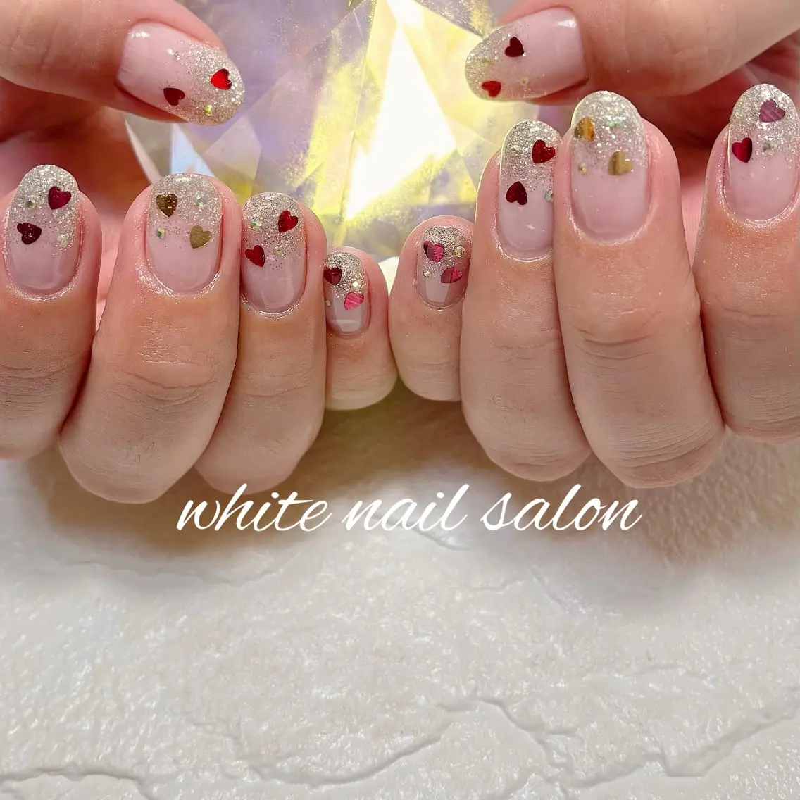 ネイル フットネイル ラメ(グリッター) ハンドネイル white nail salonのネイルデザイン