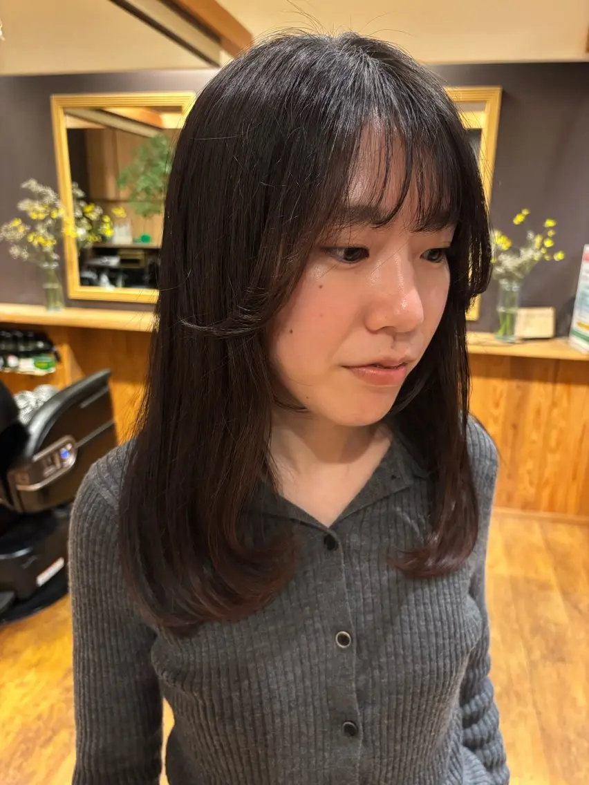 ロング メンズ✂️レディス 岩井勇磨のヘアスタイル