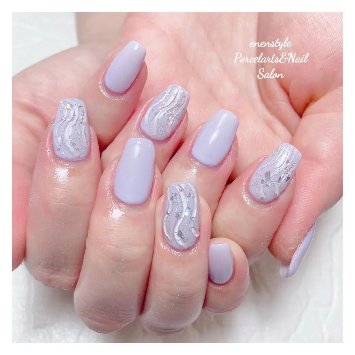 ミディアム ネイル 🐾enen style 🐾のネイルデザイン